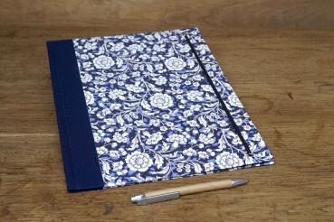 Binder blue white floral pattern country style